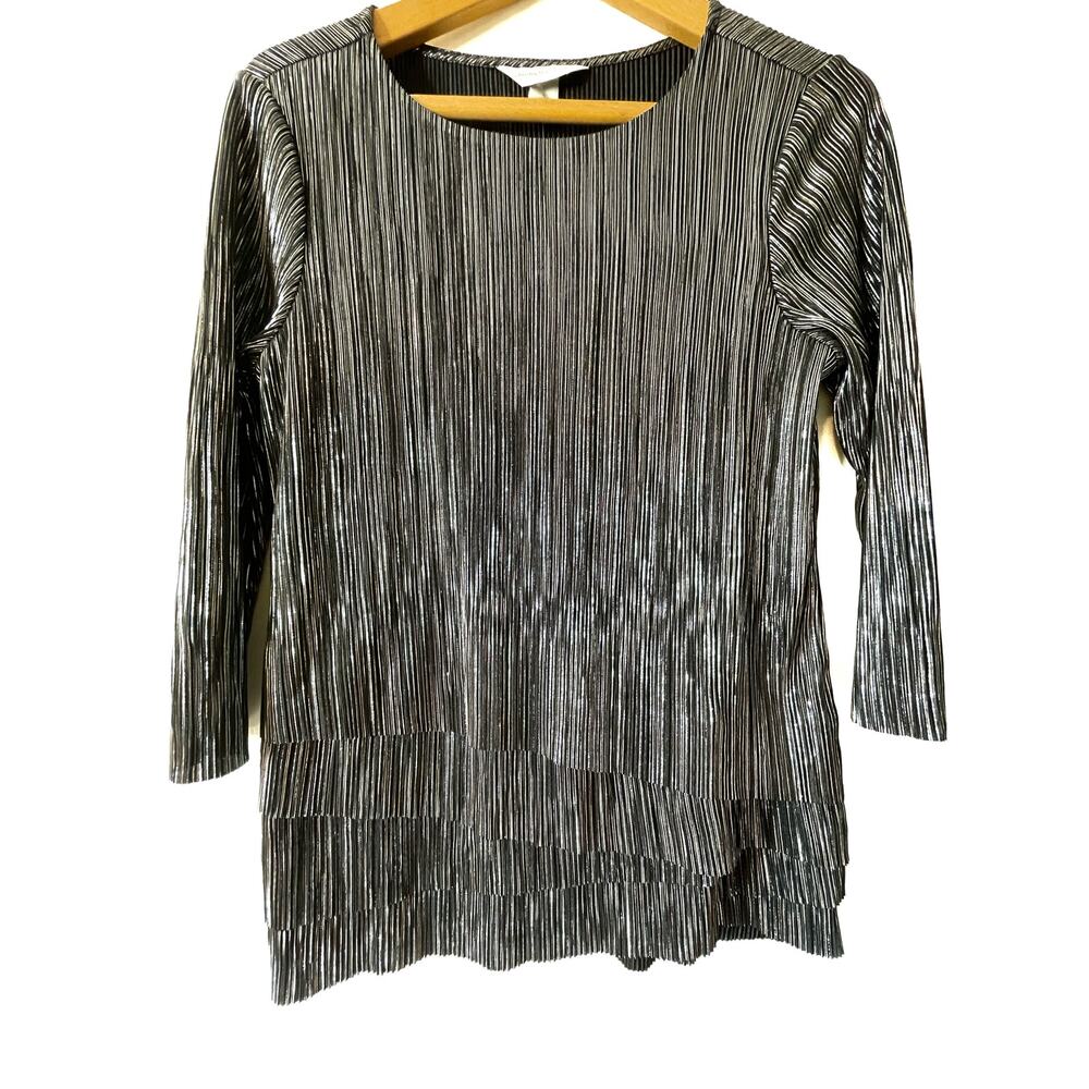 Christopher & Banks black & silver, dressy, sparkle top dressy. Size Small.